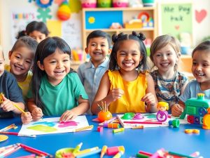 Copii creativi la activități educaționale distractive.